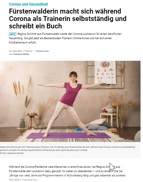 Pressebeitrag MOZ Märkische Oderzeitung Regina Schmitt