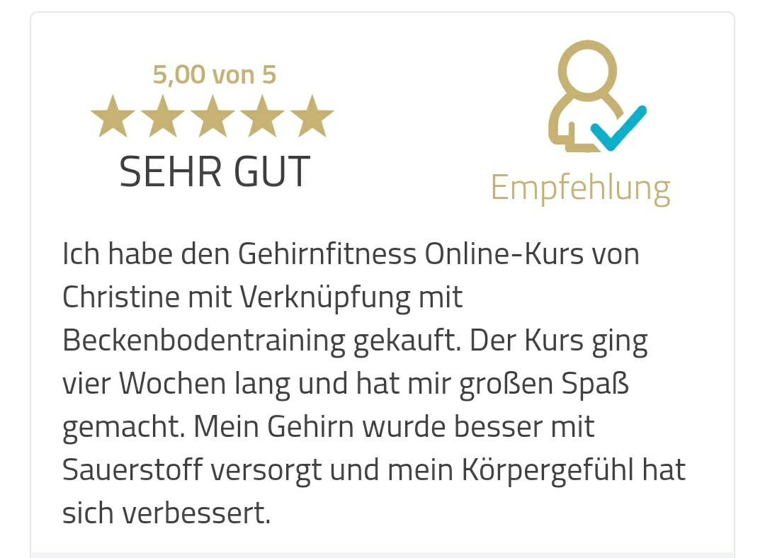 Gehirnfitness trifft Beckenboden Erfahrungsbericht